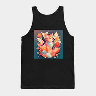 Geometric Cat Tank Top